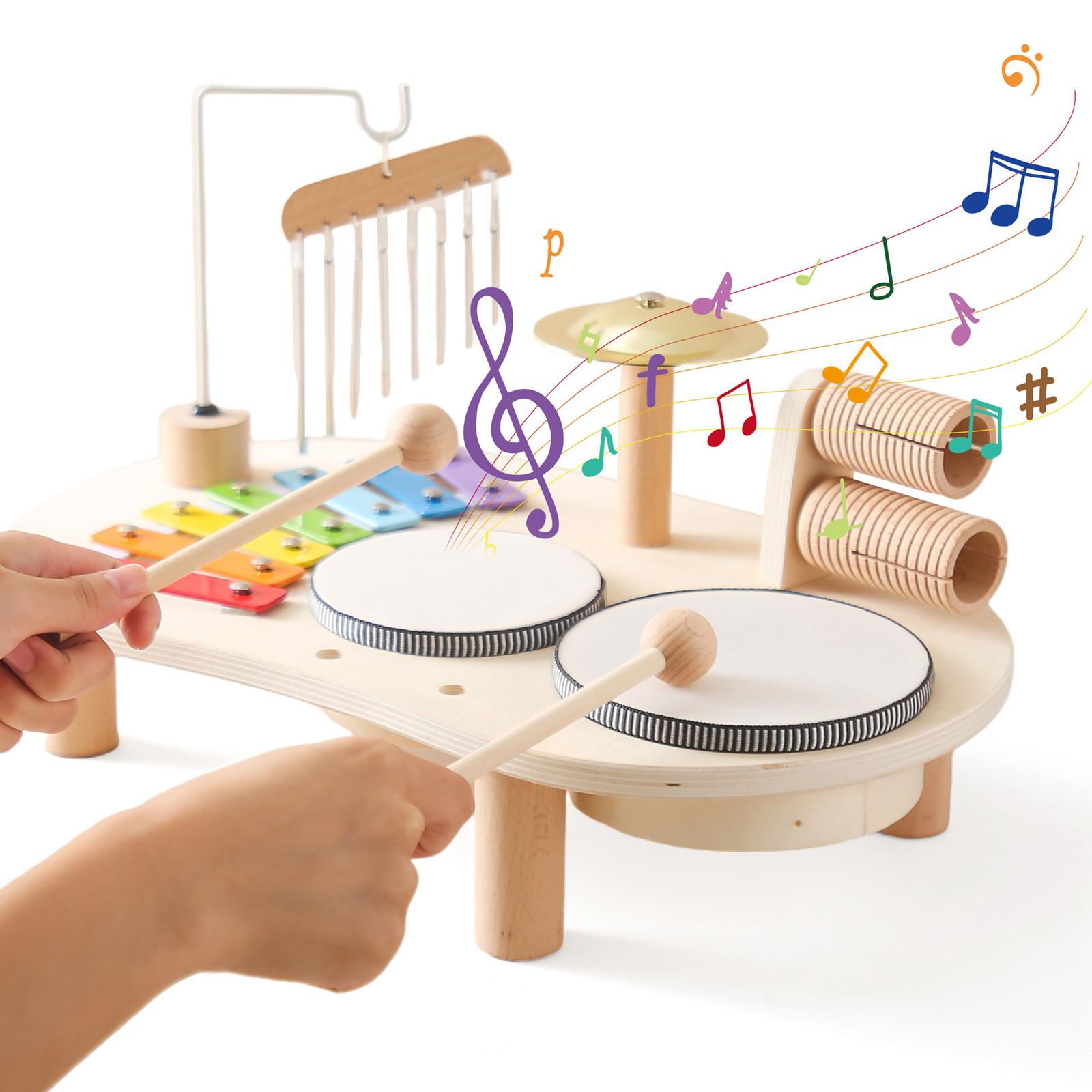 Kids Toys Xylophone - Conjunto de Xilofone e Tambor Brinquedo
