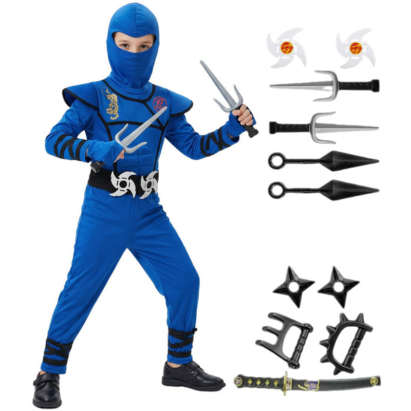 Kids Toys Boys - Fantasia de ninja preta e azul