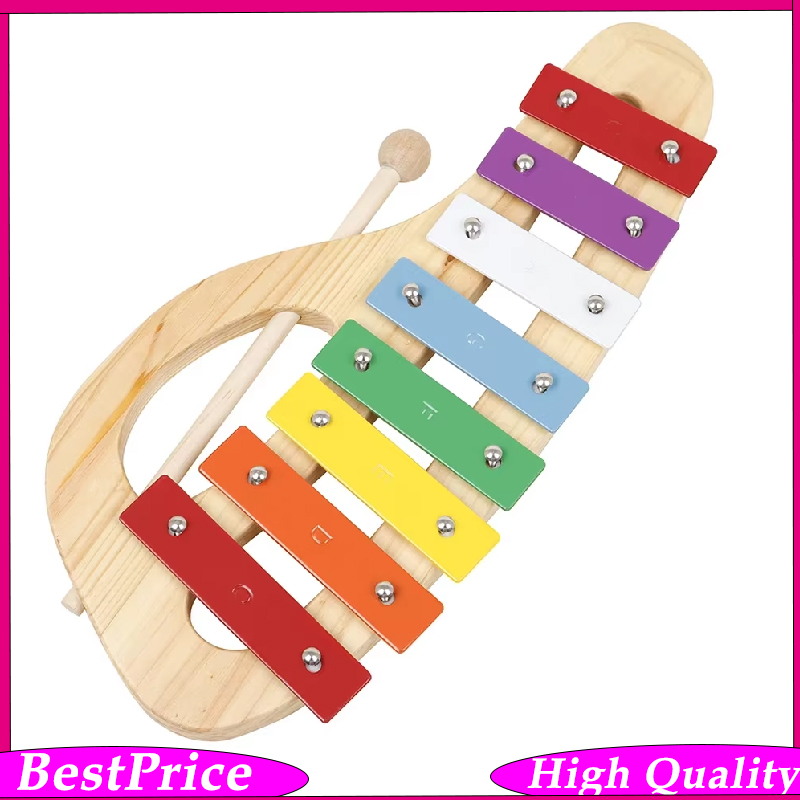 Kids Toys Xylophone - Xilofone com Martelo de Madeira, Instrumento