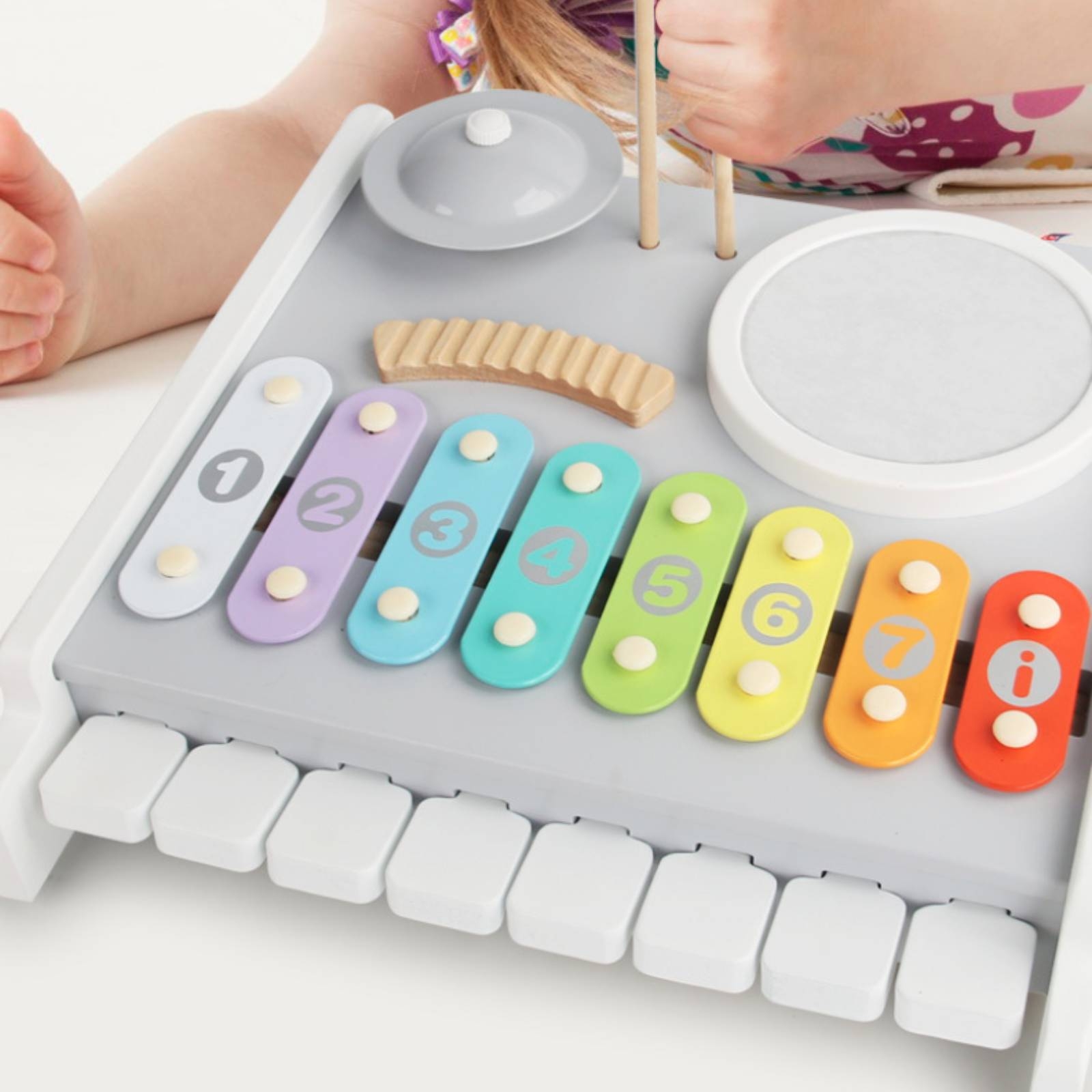 Kids Toys Xylophone - Brinquedo de Piano, Xilofone e Tambor