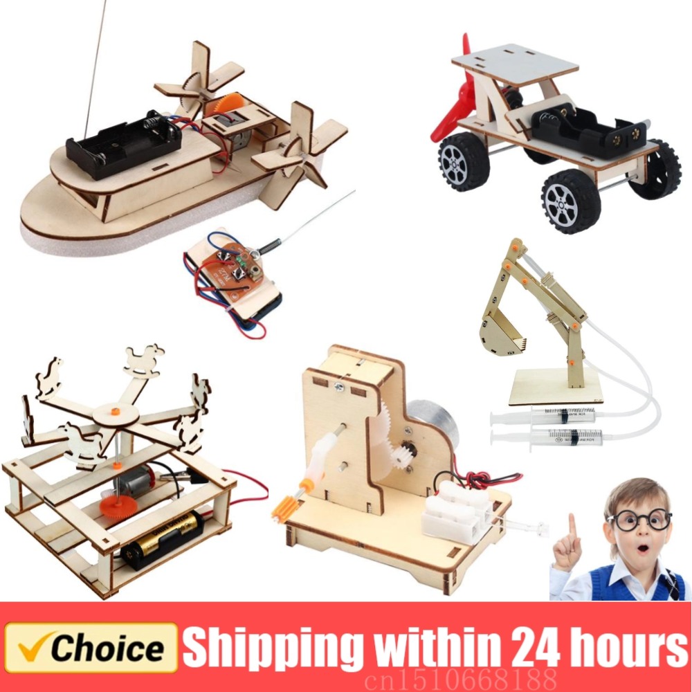 Science Experiment Kit - DIY Wooden Boat Model Science Toys