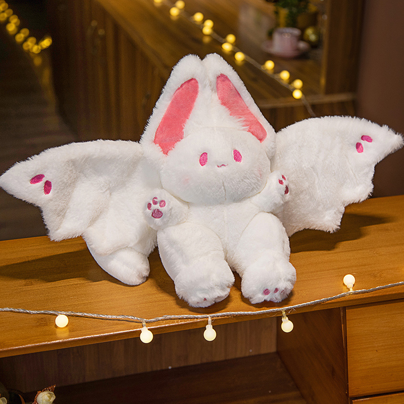Kids Toys Unique - Coelho branco voador brinquedo de pelúcia