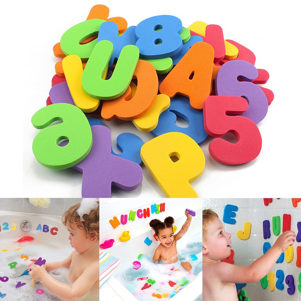 Bath Letter Number Foam - 36 pçs adesivo jogo de natação