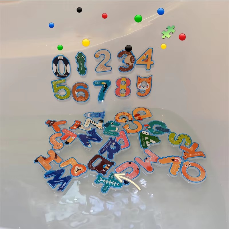 Brinquedos de banho do bebê di - Bath Letter Number Foam avaliação e preço