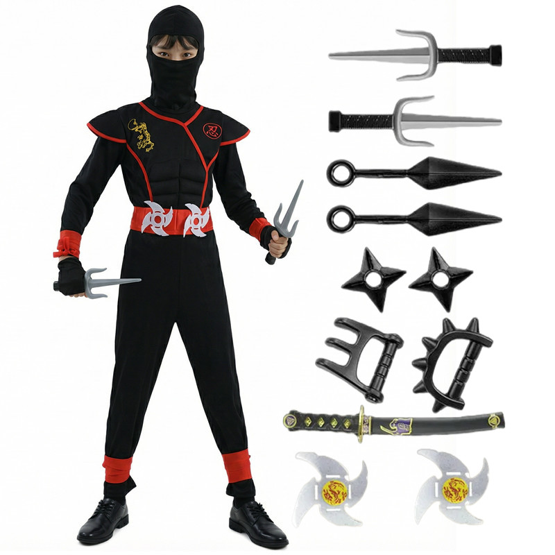 Fantasia de ninja preta e azul - Kids Toys Boys avaliação e preço