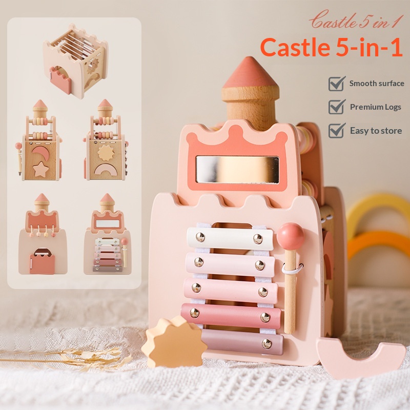 Castelo de Madeira 5 em 1: Cub - Kids Toys Xylophone avaliação e preço