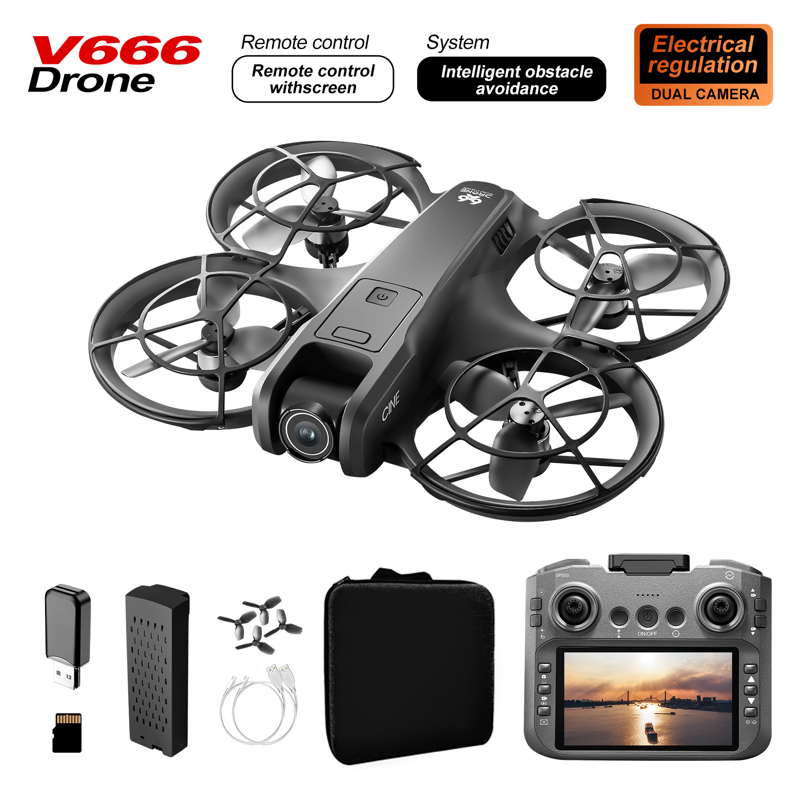 Novo v666 mini drone 4k profis - Kids Toys Drone avaliação e preço