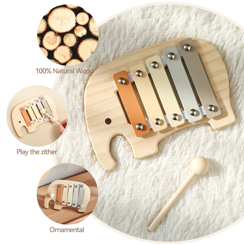 Montessori de madeira 5 tons m - Kids Toys Xylophone avaliação e preço